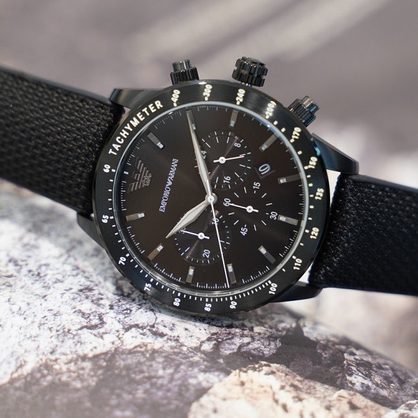 [EMPORIO] ARMANI 塔基米特 男士手錶 黑色 石英手錶 聚氨酯帶 AR11453